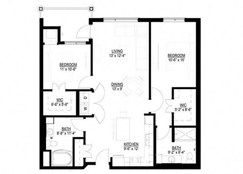 2 Bedroom Floor Plan